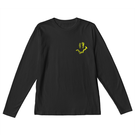 SMILEY Yellow Embroidery Long Sleeve T-Shirt - Hun Sauce