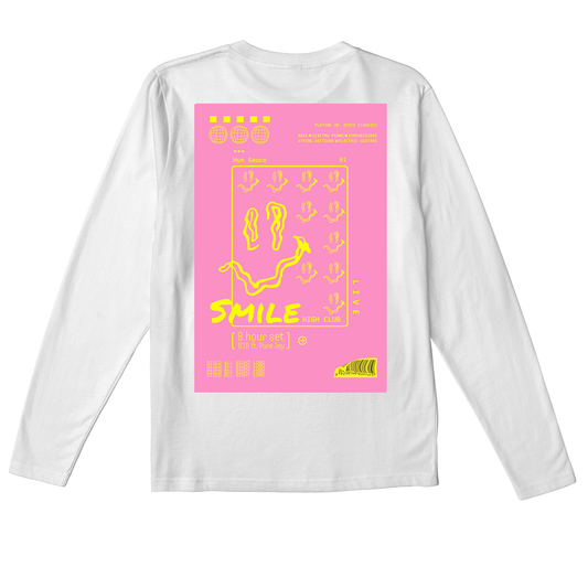 SMILE HIGH CLUB White Long Sleeve T-Shirt - Hun Sauce