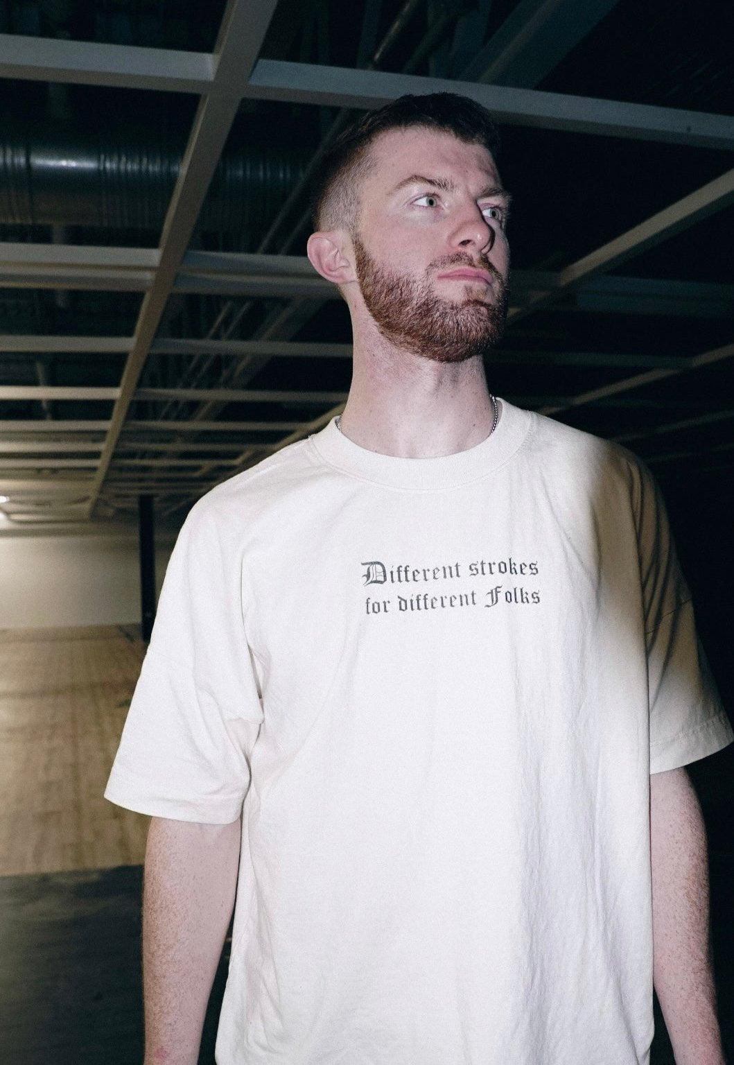 Drumsheds, London new nightclub in Hun Sauce, DIFFERENT FOLKS Heavy Weight Drop Shoulder Oversized T-Shirt