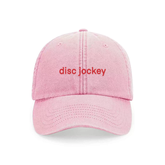 DJ Embroidery Cap - Hun Sauce, Denim Pink Embroidery Cap for DJS