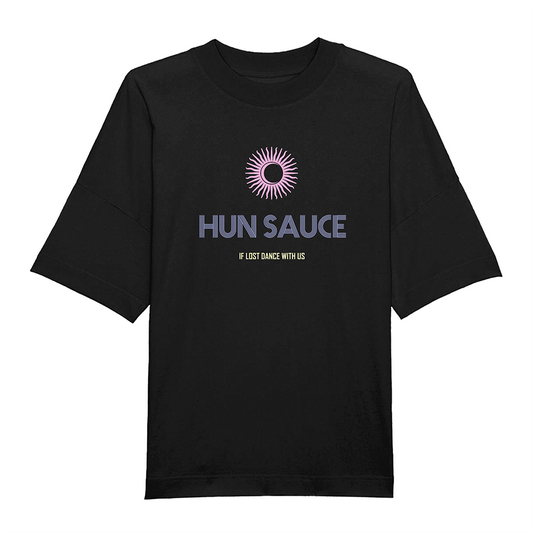 DANCING SUN Heavy Weight T-Shirt  in black | Oversized Ibiza Style | Hun Sauce