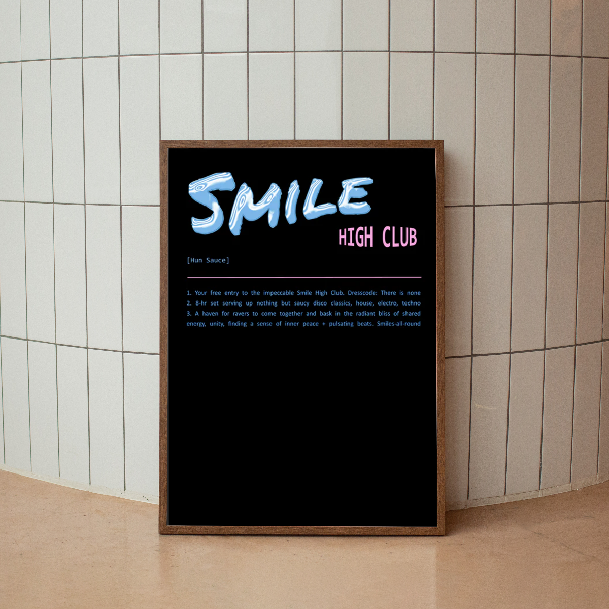 SMILE HIGH CLUB DEFINITION Art Print - Hun Sauce