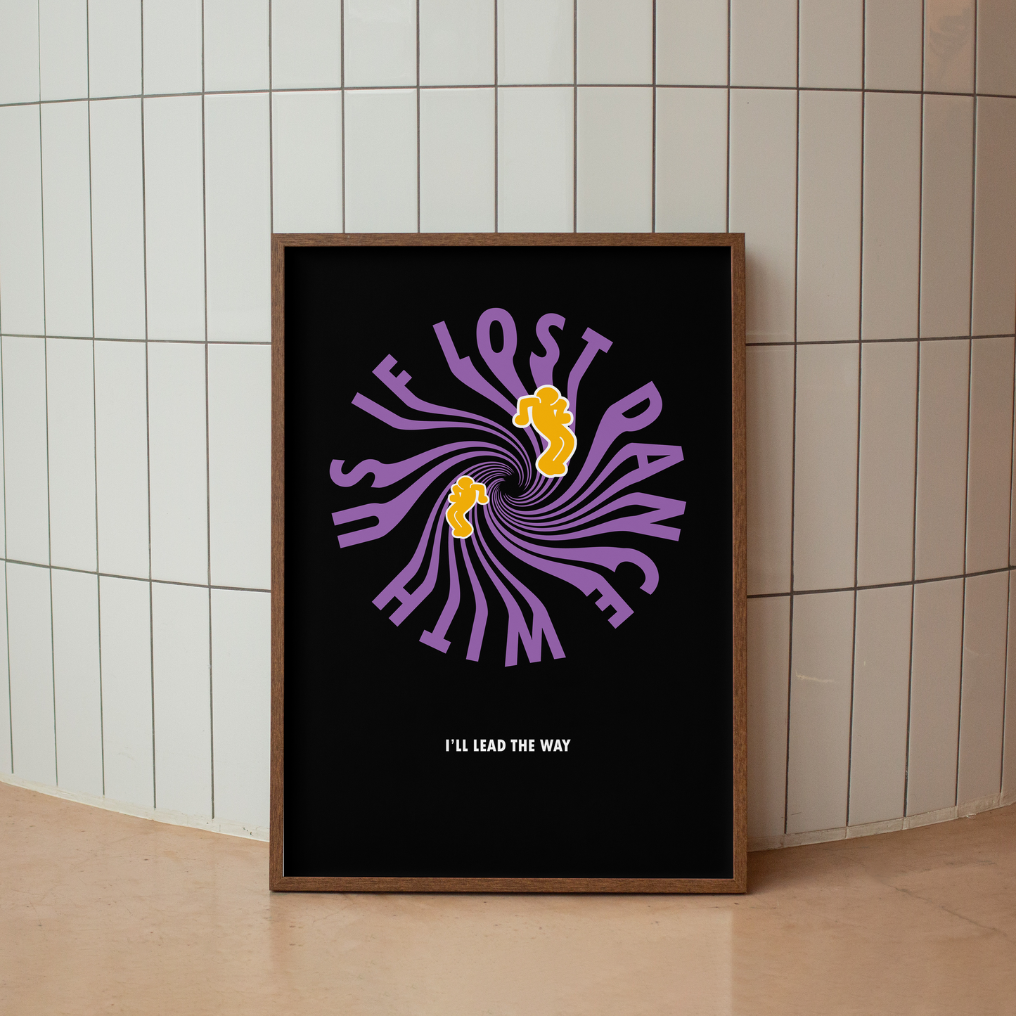 DANCE WITH US Poster Art Print - Hun Sauce - Rave Poster for Home - Disco Art Print in black