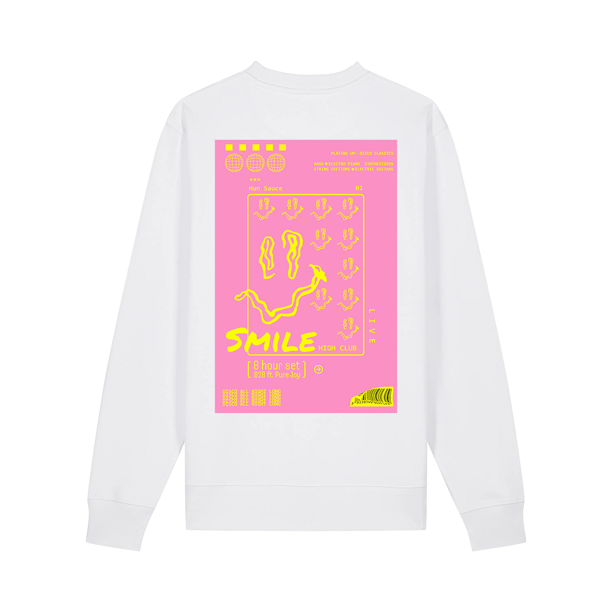 SMILE HIGH CLUB White Sweatshirt - Hun Sauce