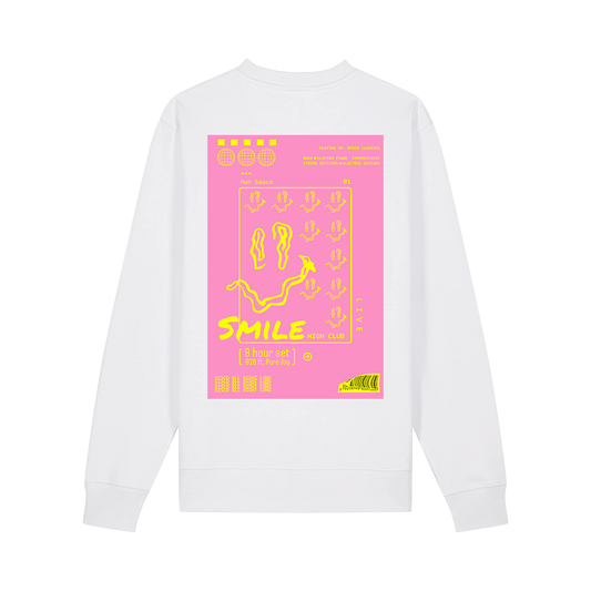 SMILE HIGH CLUB White Sweatshirt - Hun Sauce