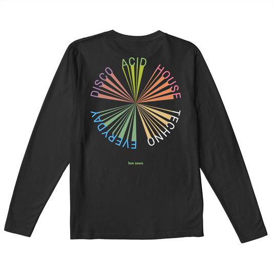 NO REQUESTS Black Long Sleeve T-Shirt, Graphic Disco Tee - Hun Sauce