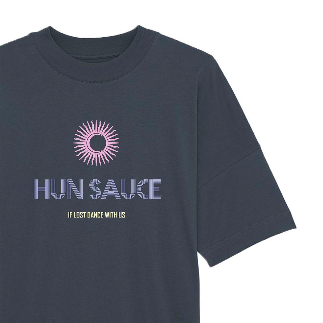 DANCING SUN Heavy Weight T-Shirt  Close up| Oversized Ibiza Style | Hun Sauce